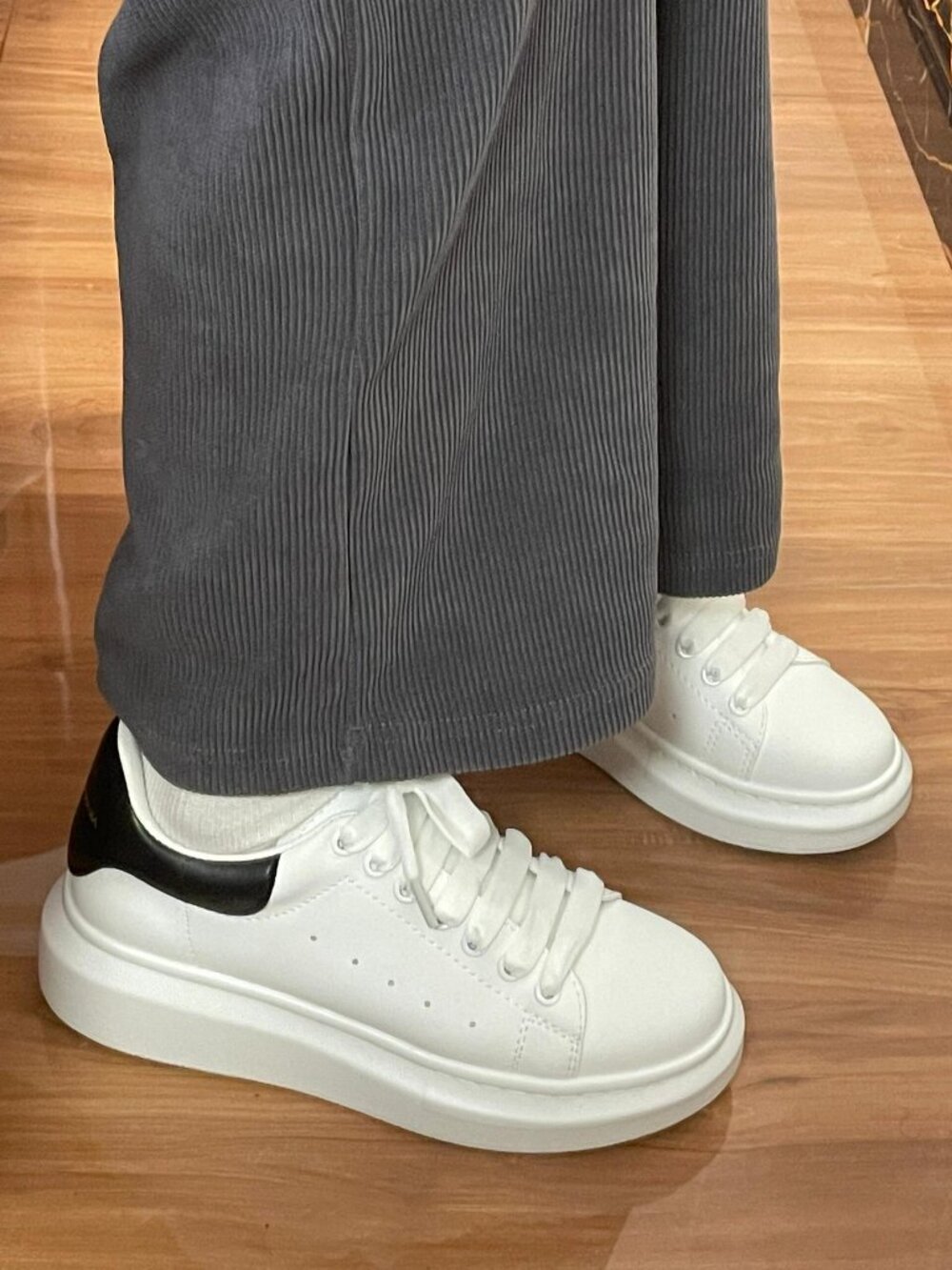 Alexander McQueen Oversized Sneaker, Low-Top, Men's, Black and White